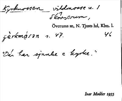 Bild på arkivkortet för arkivposten Kyrkmossen