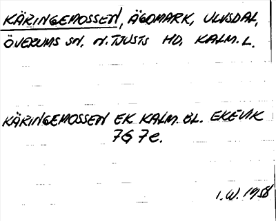 Bild på arkivkortet för arkivposten Käringemossen