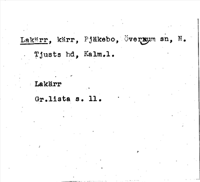 Bild på arkivkortet för arkivposten Lakärr