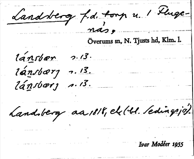 Bild på arkivkortet för arkivposten Landsberg