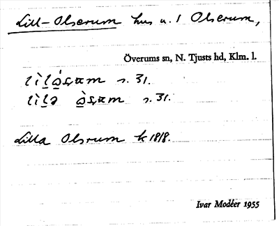 Bild på arkivkortet för arkivposten Lill-Olserum