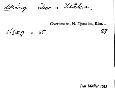 Bild på arkivkortet för arkivposten Lilläng