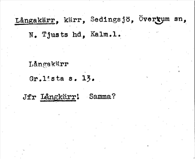 Bild på arkivkortet för arkivposten Långakärr