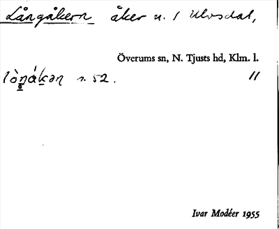 Bild på arkivkortet för arkivposten Långåkern