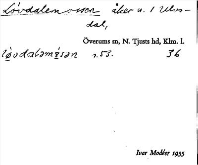 Bild på arkivkortet för arkivposten Lövdalemossen