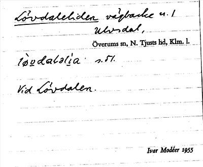 Bild på arkivkortet för arkivposten Lövedaleliden
