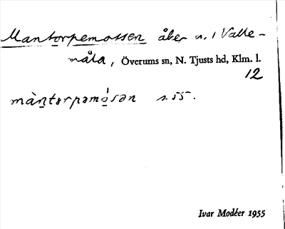 Bild på arkivkortet för arkivposten Mantorpemossen