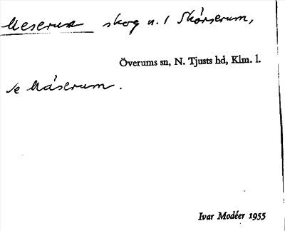 Bild på arkivkortet för arkivposten Meserum