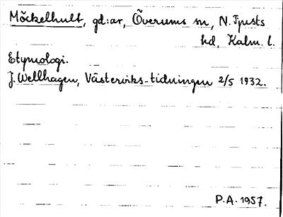 Bild på arkivkortet för arkivposten Möckelhult