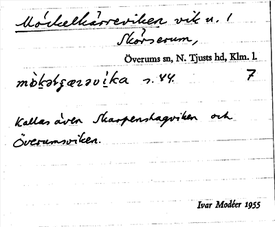 Bild på arkivkortet för arkivposten Möckelkärreviken