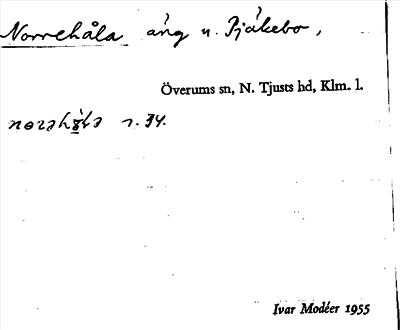 Bild på arkivkortet för arkivposten Norrehåla