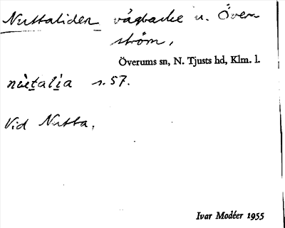 Bild på arkivkortet för arkivposten Nuttaliden