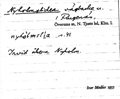 Bild på arkivkortet för arkivposten Nyholmsliden