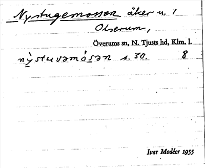 Bild på arkivkortet för arkivposten Nystugemossen