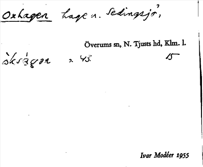 Bild på arkivkortet för arkivposten Oxhagen