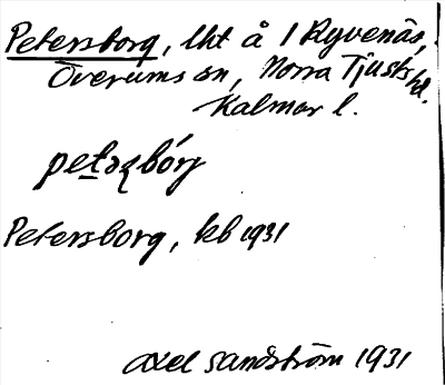 Bild på arkivkortet för arkivposten Petersborg