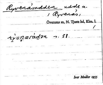 Bild på arkivkortet för arkivposten Ryvenäsudden