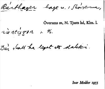 Bild på arkivkortet för arkivposten Ränthagen