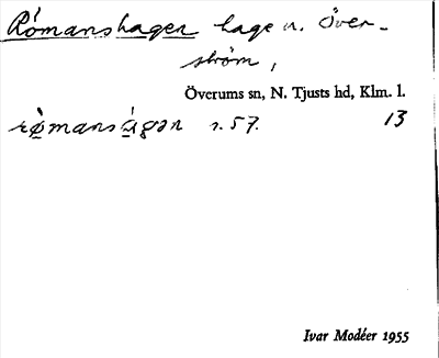 Bild på arkivkortet för arkivposten Römanshagen