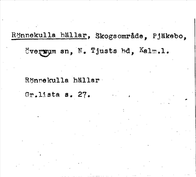 Bild på arkivkortet för arkivposten Rönnekulla hällar