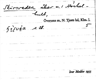 Bild på arkivkortet för arkivposten Skirsveden