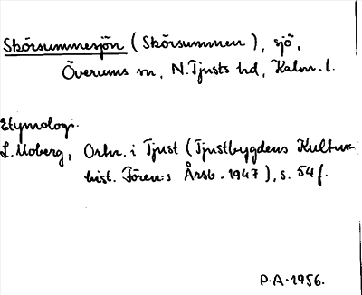 Bild på arkivkortet för arkivposten Skörsummesjön (Skörsummen)