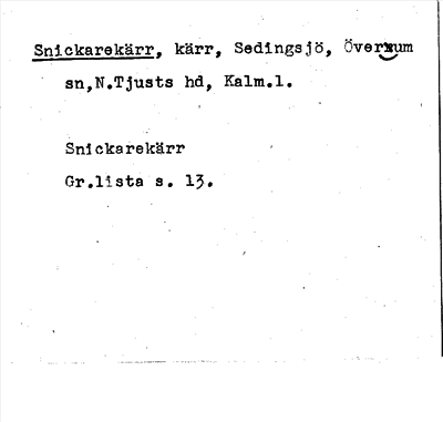 Bild på arkivkortet för arkivposten Snickarekärr