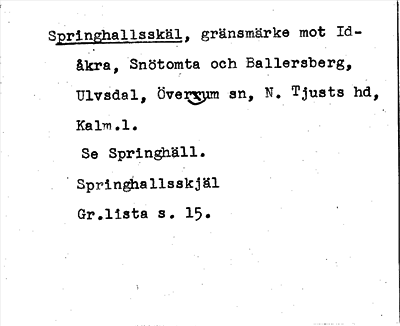 Bild på arkivkortet för arkivposten Springhallsskäl