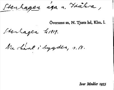 Bild på arkivkortet för arkivposten Stenhagen