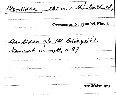 Bild på arkivkortet för arkivposten Stenliden