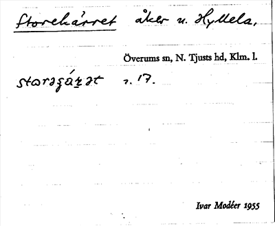 Bild på arkivkortet för arkivposten Storekärret