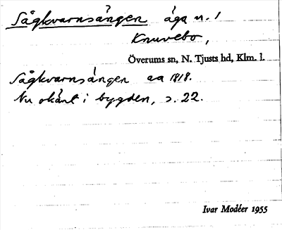Bild på arkivkortet för arkivposten Sågkvarnsängen