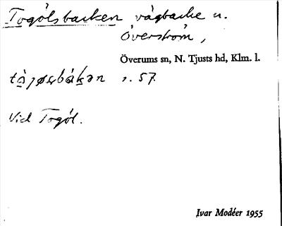 Bild på arkivkortet för arkivposten Togölsbacken
