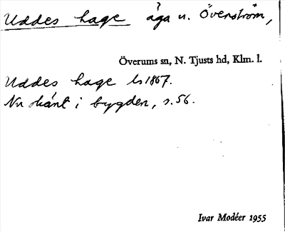 Bild på arkivkortet för arkivposten Uddes hage