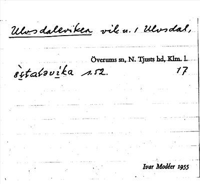 Bild på arkivkortet för arkivposten Ulfsdaleviken