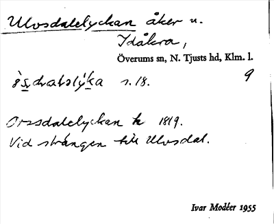 Bild på arkivkortet för arkivposten Ulvsdalelyckan