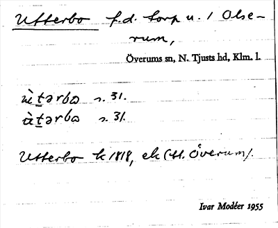 Bild på arkivkortet för arkivposten Utterbo