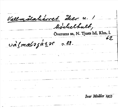 Bild på arkivkortet för arkivposten Vallmålakärret