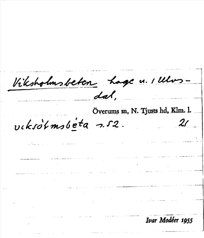 Bild på arkivkortet för arkivposten Vikholmsbeten