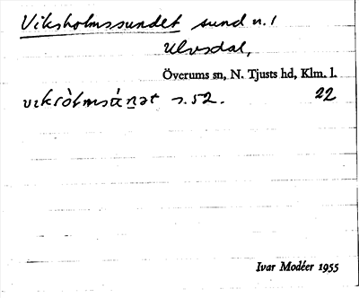 Bild på arkivkortet för arkivposten Vikholmssundet