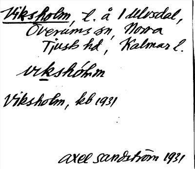Bild på arkivkortet för arkivposten Viksholm
