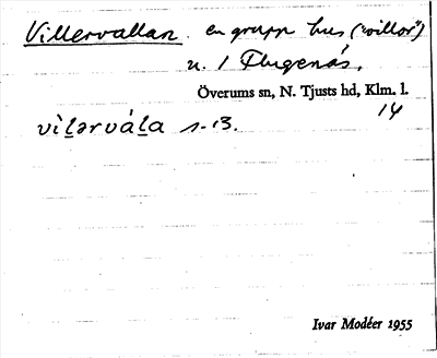 Bild på arkivkortet för arkivposten Villervallan