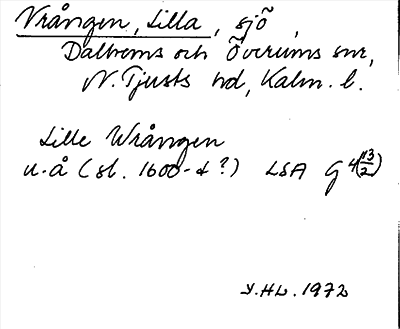 Bild på arkivkortet för arkivposten Vrången, Lilla