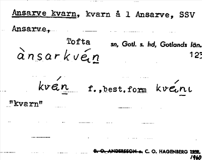 Bild på arkivkortet för arkivposten Ansarve kvarn