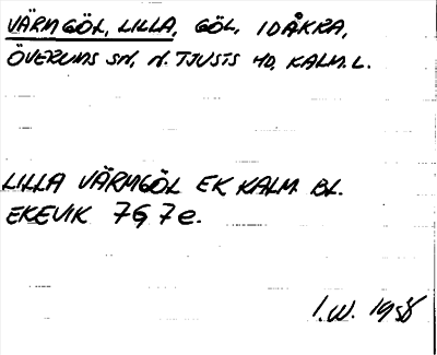 Bild på arkivkortet för arkivposten Värmgöl, Lilla
