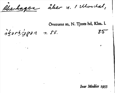 Bild på arkivkortet för arkivposten Åkerhagen