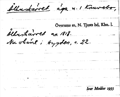 Bild på arkivkortet för arkivposten Ålhuskärret