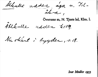 Bild på arkivkortet för arkivposten Ålkulle udden