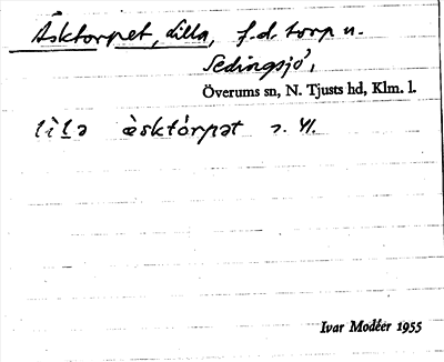 Bild på arkivkortet för arkivposten Äsktorpet, Lilla