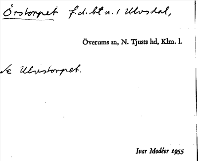 Bild på arkivkortet för arkivposten Örstorpet, se Ulvstorpet